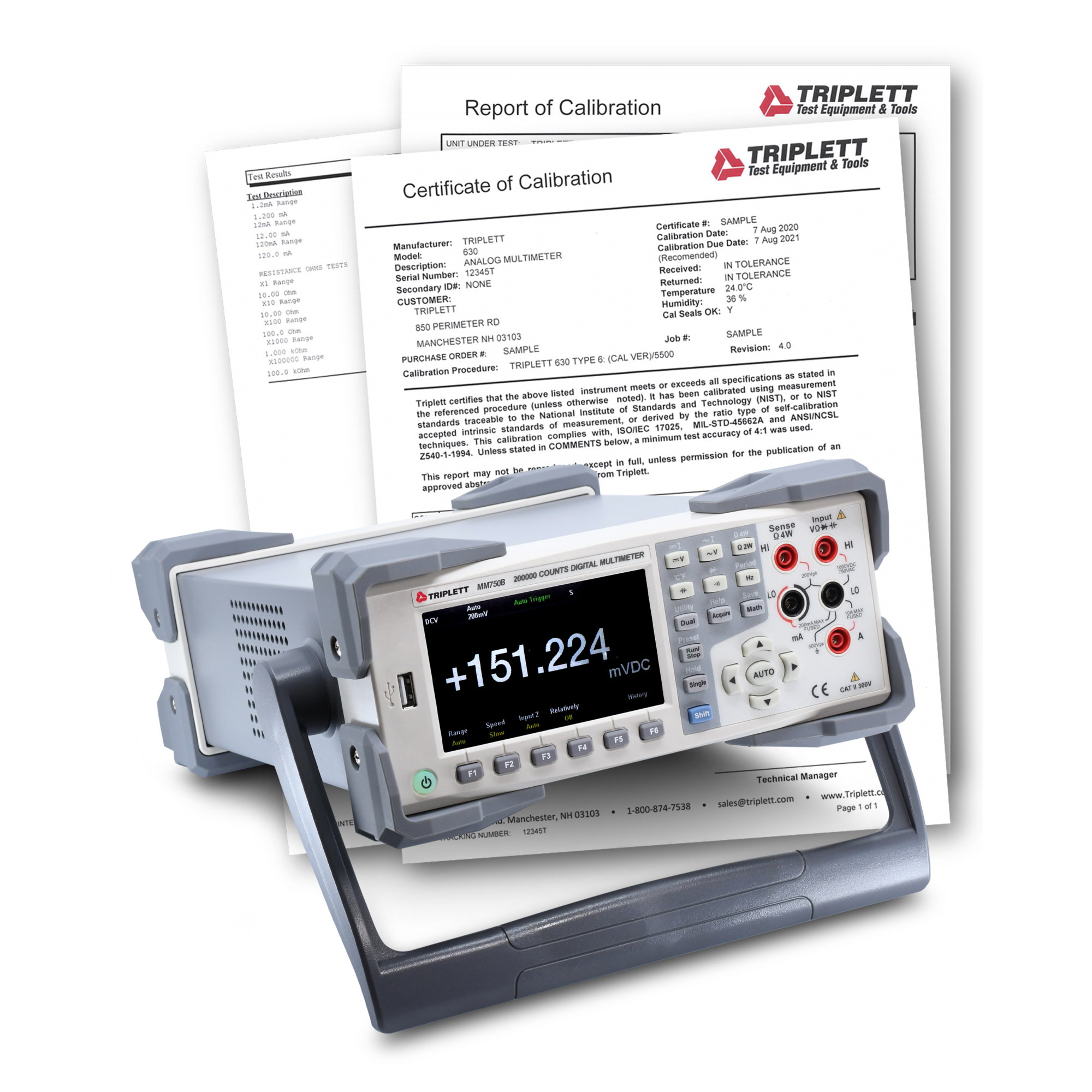 Triplett MM750B-NIST MM750B with Certificate of Traceability to N.I.S.T.